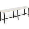 AN-TL LEAN Tall Table 3 Leg Inline White-Natural Oak Top Black Frame