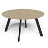 LS-R15 – LINEAR 1500 Dia Round Table – Natural Oak Top – Black Frame