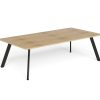 LS-RT2412 LINEAR TABLE 4Leg 2400×1200 with Radius Corners Wild Oak Top Black Frame