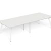LS-RT3012 LINEAR TABLE STEEL 6Leg 3000×1200 with Radius Corners – White Top – White Frame