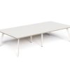 LS-T LINEAR BOARDROOM TABLE 6Leg – White-Natural Oak Top 3000×1500 White Frame