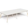 LW-T LINEAR BOARDROOM TABLE WOOD 6Leg – White-Natural Oak Top 3000×1500 White Cap Wood Frame